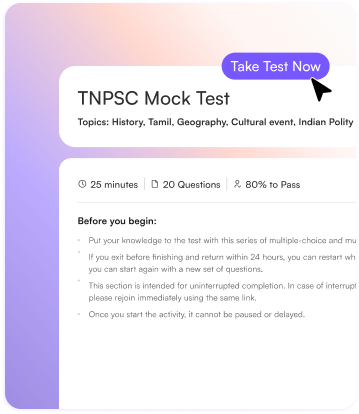 A mock test result screen showing topic-wise scores